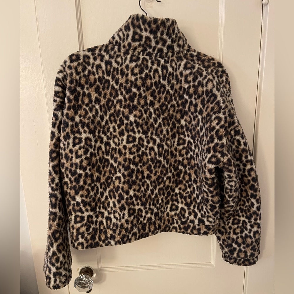 American Eagle Cropped Leopard Print Jacket - image 2